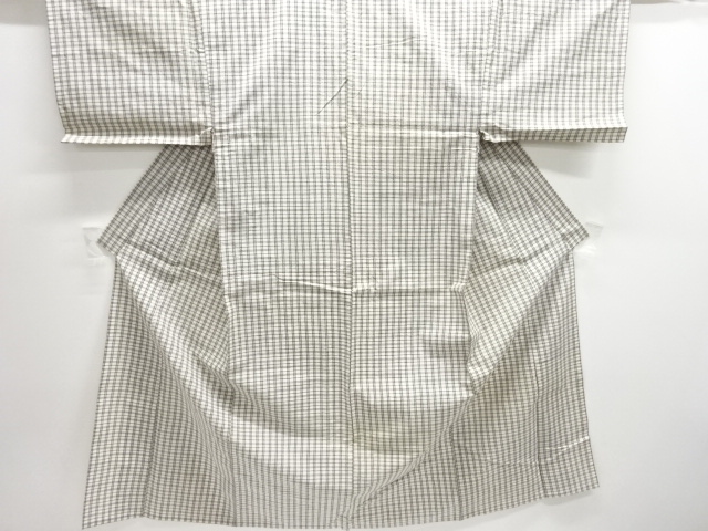 JAPANESE KIMONO / ANTIQUE HITOE MENS KIMONO / COTTON / GRID